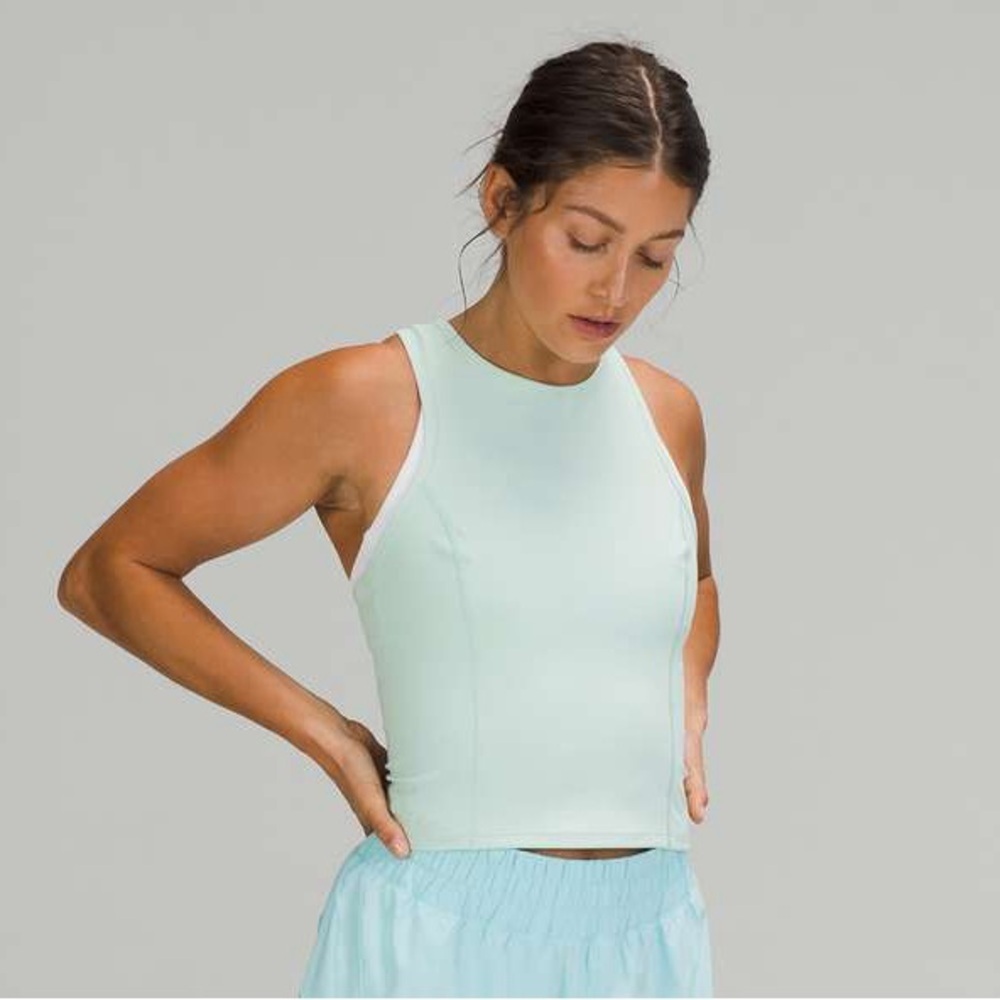 Lululemon Nulux Racerback Cropped Run Tank Top Delicate Mint Size XS